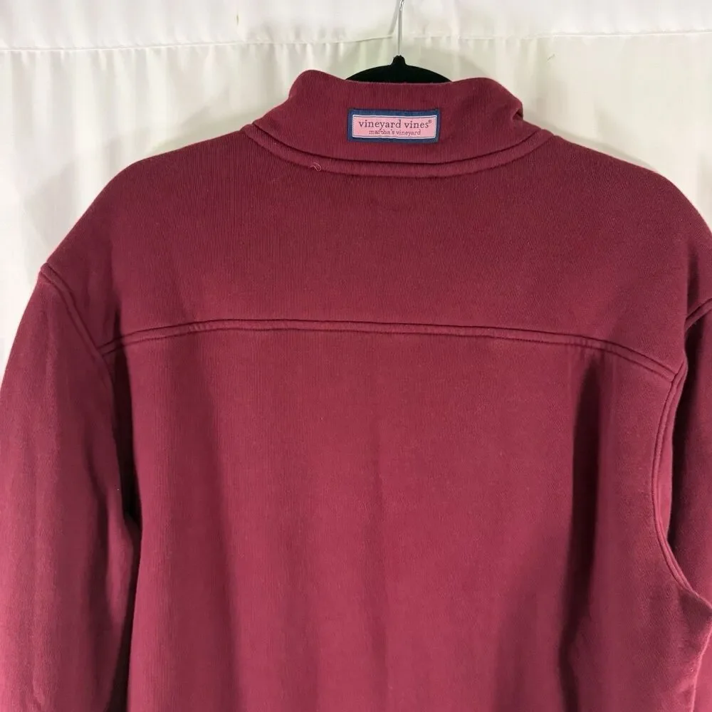 Vineyard Vines Sweater Men's Small Red 1/4 Zip Pullover 100% Cotton